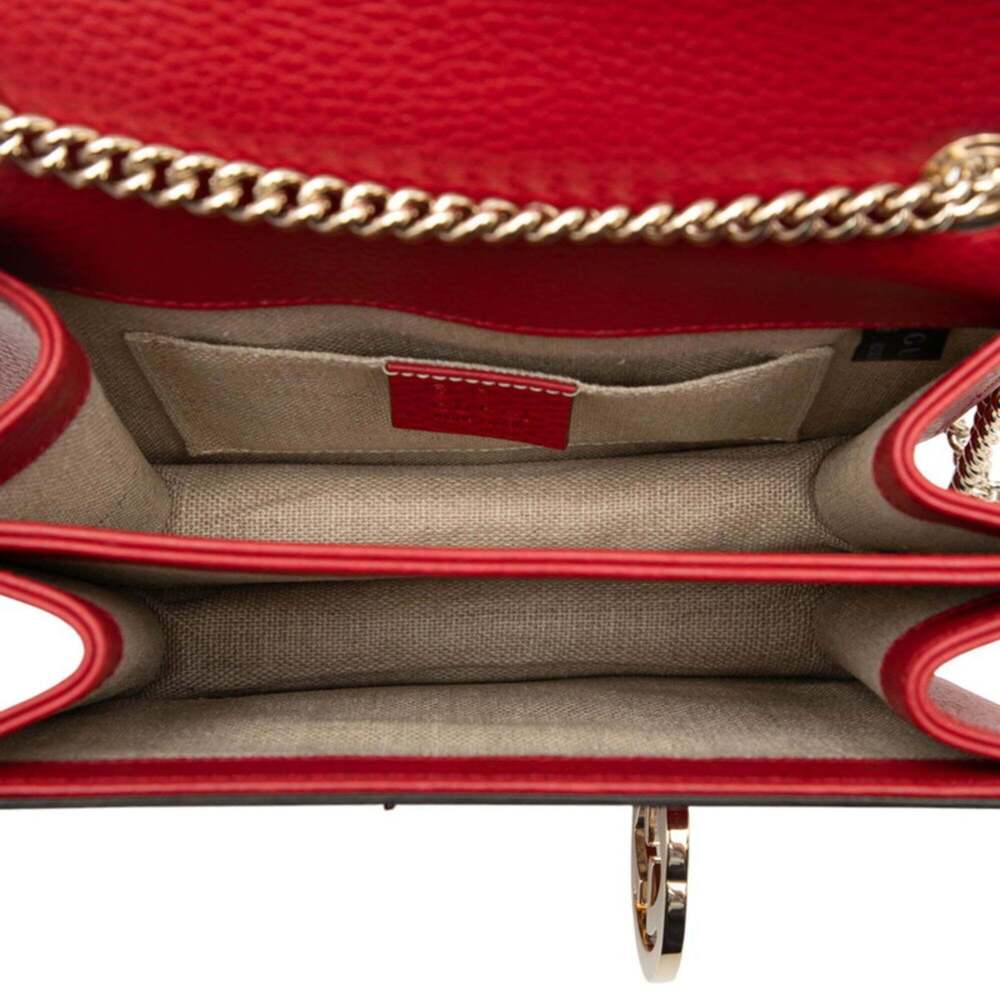 GUCCI Authentic Red Leather Shoulder Bag - Picture 4 of 6